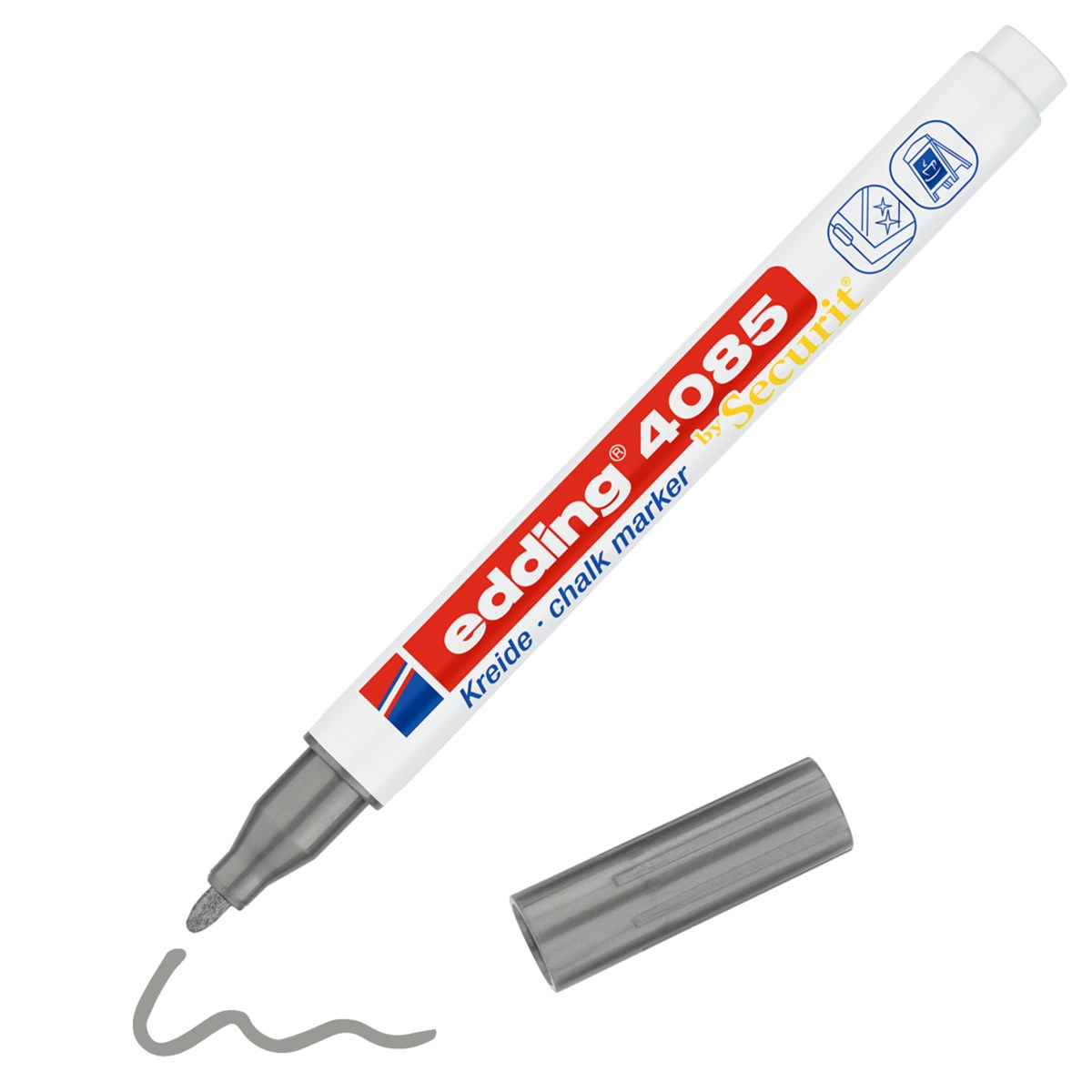 edding 4085 Kreidemarker Silber, Rundspitze 1-2 mm (Art.-Nr.: 4-4085054)