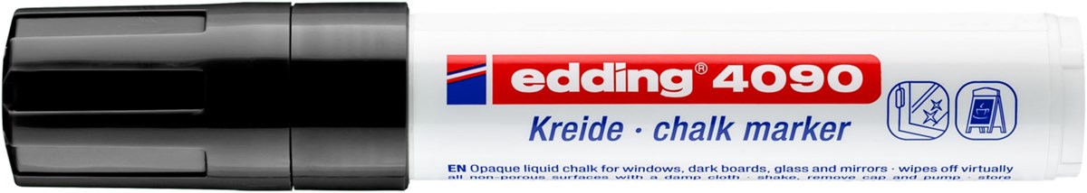 edding 4090 Kreidemarker schwarz, Keilspitze 4-15 mm (Art.-Nr.: 4-4090001)