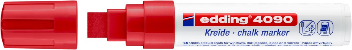 edding 4090 Kreidemarker rot, Keilspitze 4-15 mm (Art.-Nr.: 4-4090002)