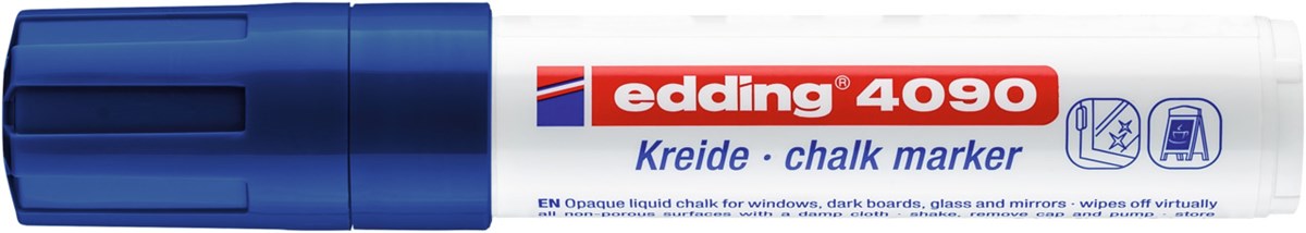 edding 4090 Kreidemarker blau, Keilspitze 4-15 mm (Art.-Nr.: 4-4090003)
