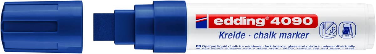 edding 4090 Kreidemarker blau, Keilspitze 4-15 mm (Art.-Nr.: 4-4090003)