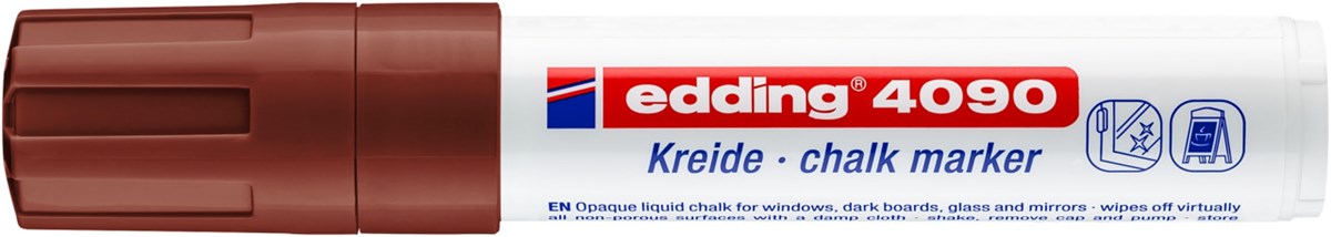 edding 4090 Kreidemarker braun, Keilspitze 4-15 mm (Art.-Nr.: 4-4090007)