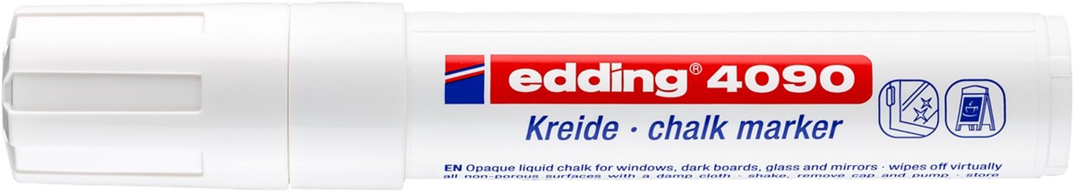 edding 4090 Kreidemarker weiß, Keilspitze 4-15 mm (Art.-Nr.: 4-4090049)