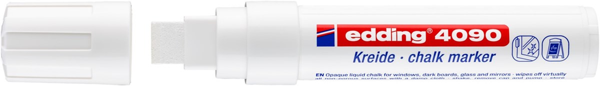 edding 4090 Kreidemarker weiß, Keilspitze 4-15 mm (Art.-Nr.: 4-4090049)