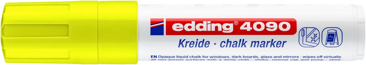 edding 4090 Kreidemarker Neongelb, Keilspitze 4-15 mm (Art.-Nr.: 4-4090065)