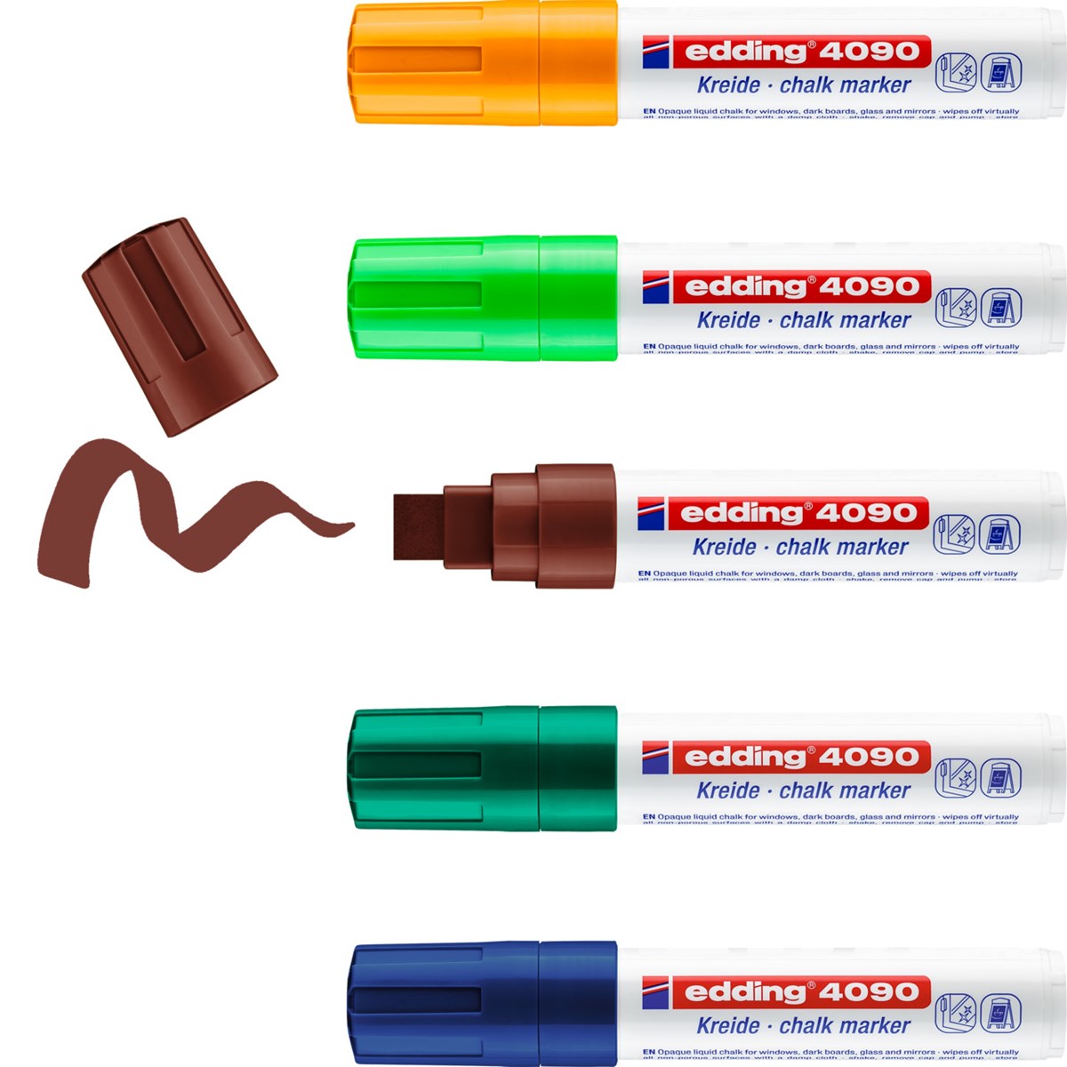 edding 4090 Kreidemarker 5er Set, Keilspitze 4-15 mm (Art.-Nr.: 4-4090099)