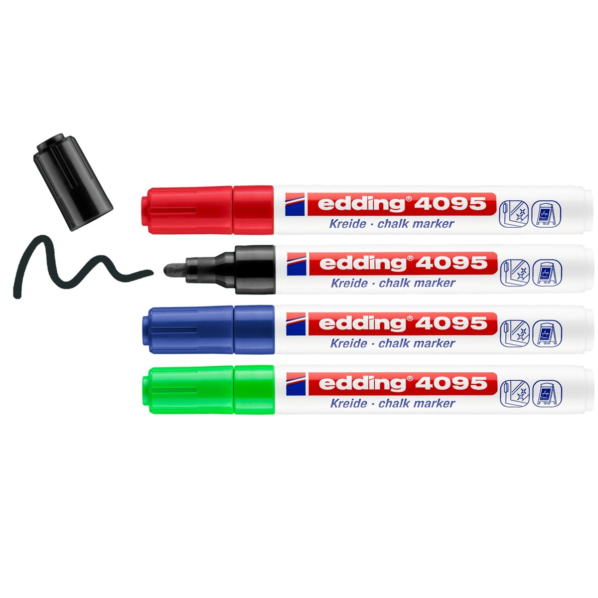 edding 4095 Kreidemarker 4er Set sortiert, Rundspitze 2-3 mm (Art.-Nr.: 4-4095-4999)