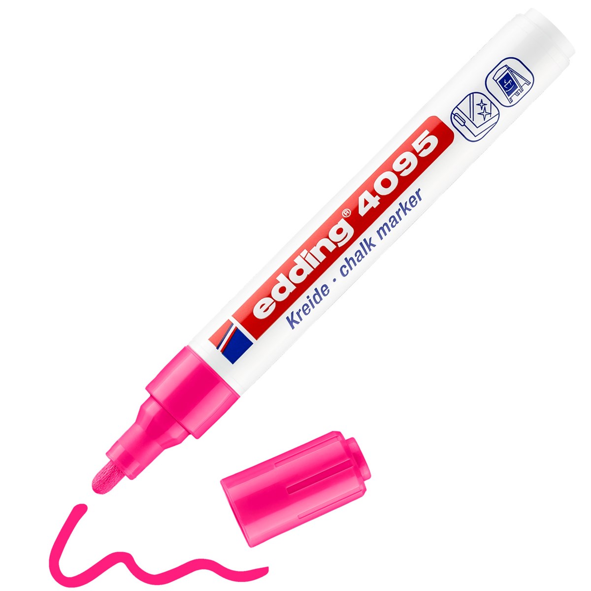 edding 4095 Kreidemarker neonrosa, Rundspitze 2-3 mm (Art.-Nr.: 4-4095069)