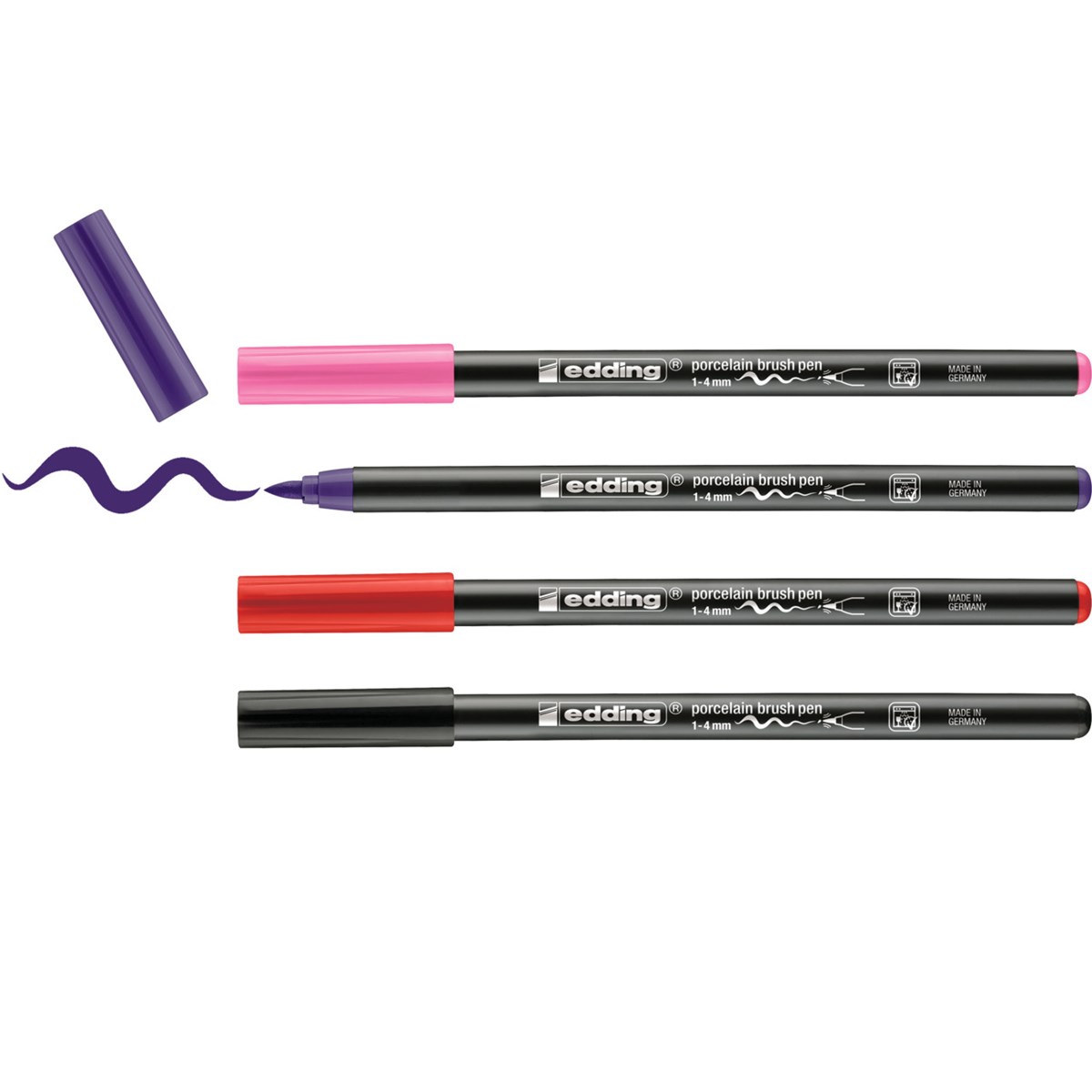 edding 4200 Porzellanpinselstift 4er Set warm, Pinselspitze 1-4 mm (Art.-Nr.: 4-4200-4-1999)