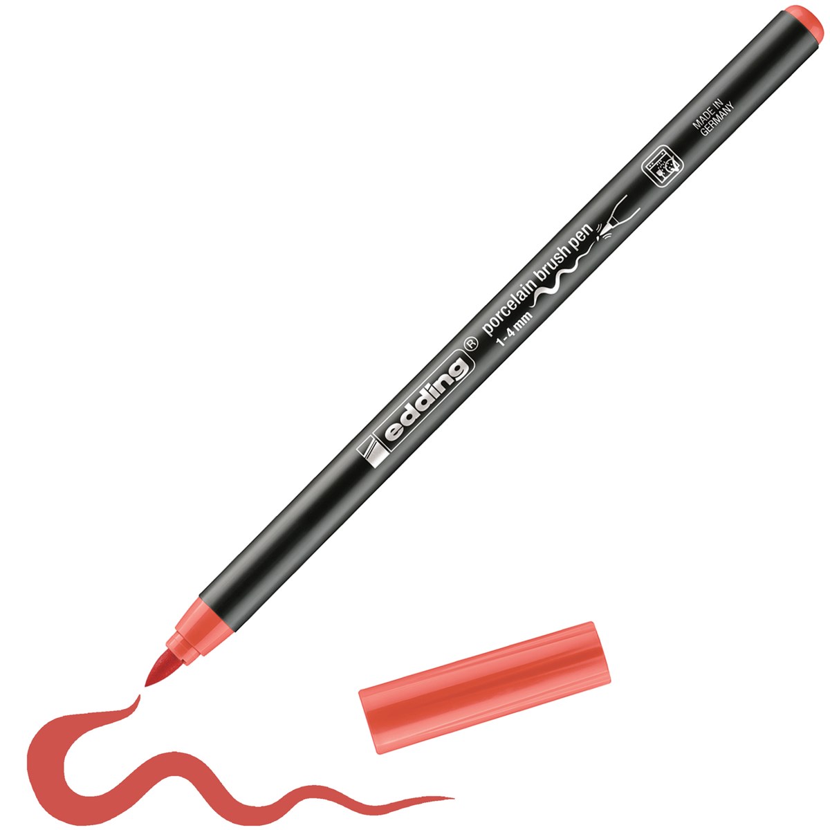 edding 4200 Porzellanpinselstift korallenrot, Pinselspitze 1-4 mm (Art.-Nr.: 4-4200245)