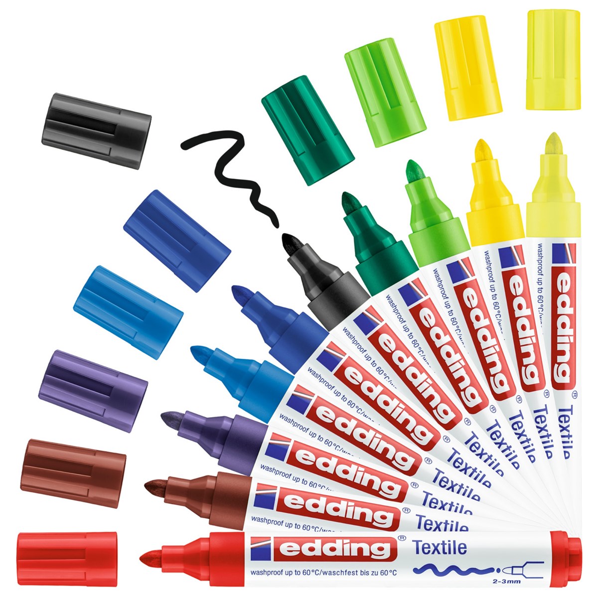 edding 4500 Textilmarker 10er Set basic sortiert, Rundspitze 2-3 mm (Art.-Nr.: 4-4500999)
