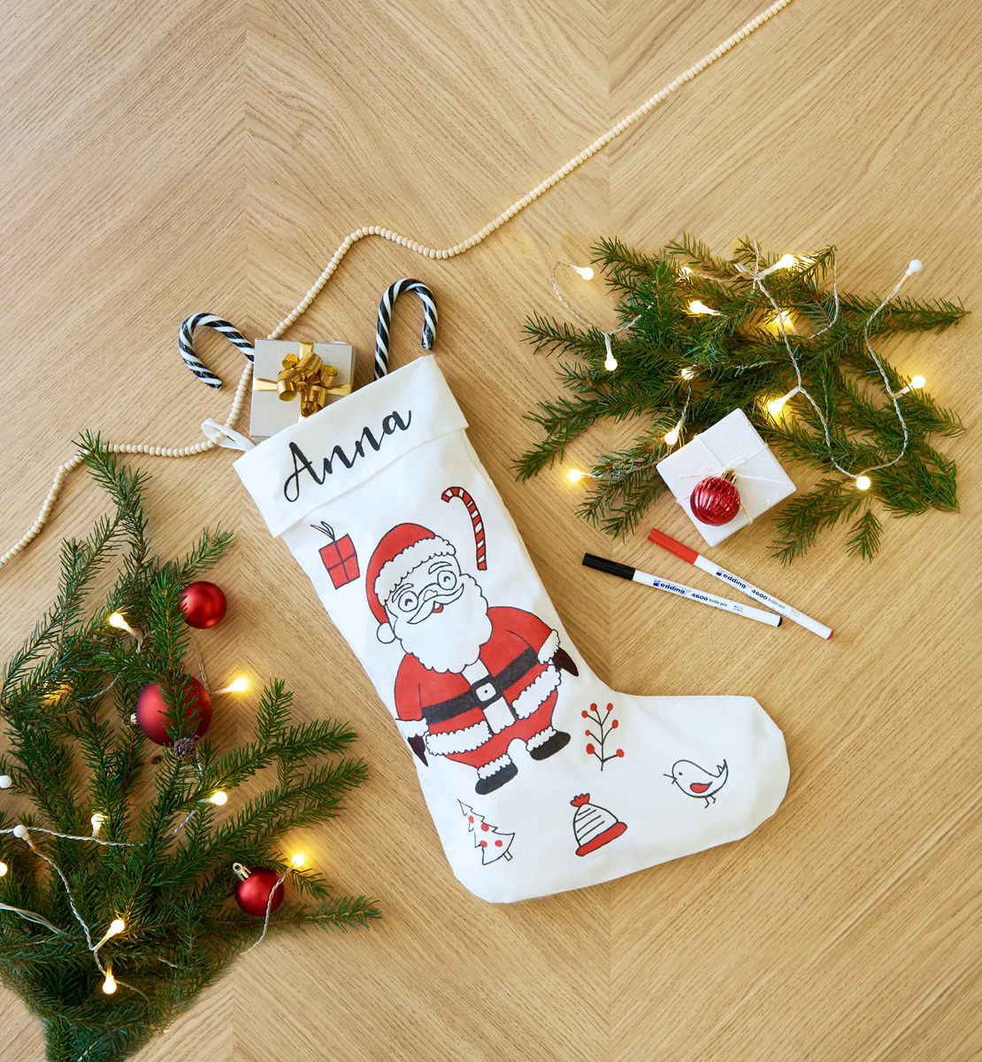 edding 4600 Textilmarker Set Nikolaus schwarz-rot (Art.-Nr.: 4-4600-2-1-2)