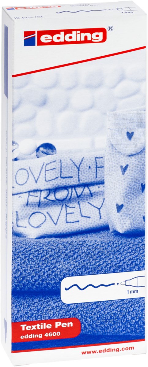 edding 4600 Textilstift schwarz, Rundspitze 1 mm (Art.-Nr.: 4-4600001)