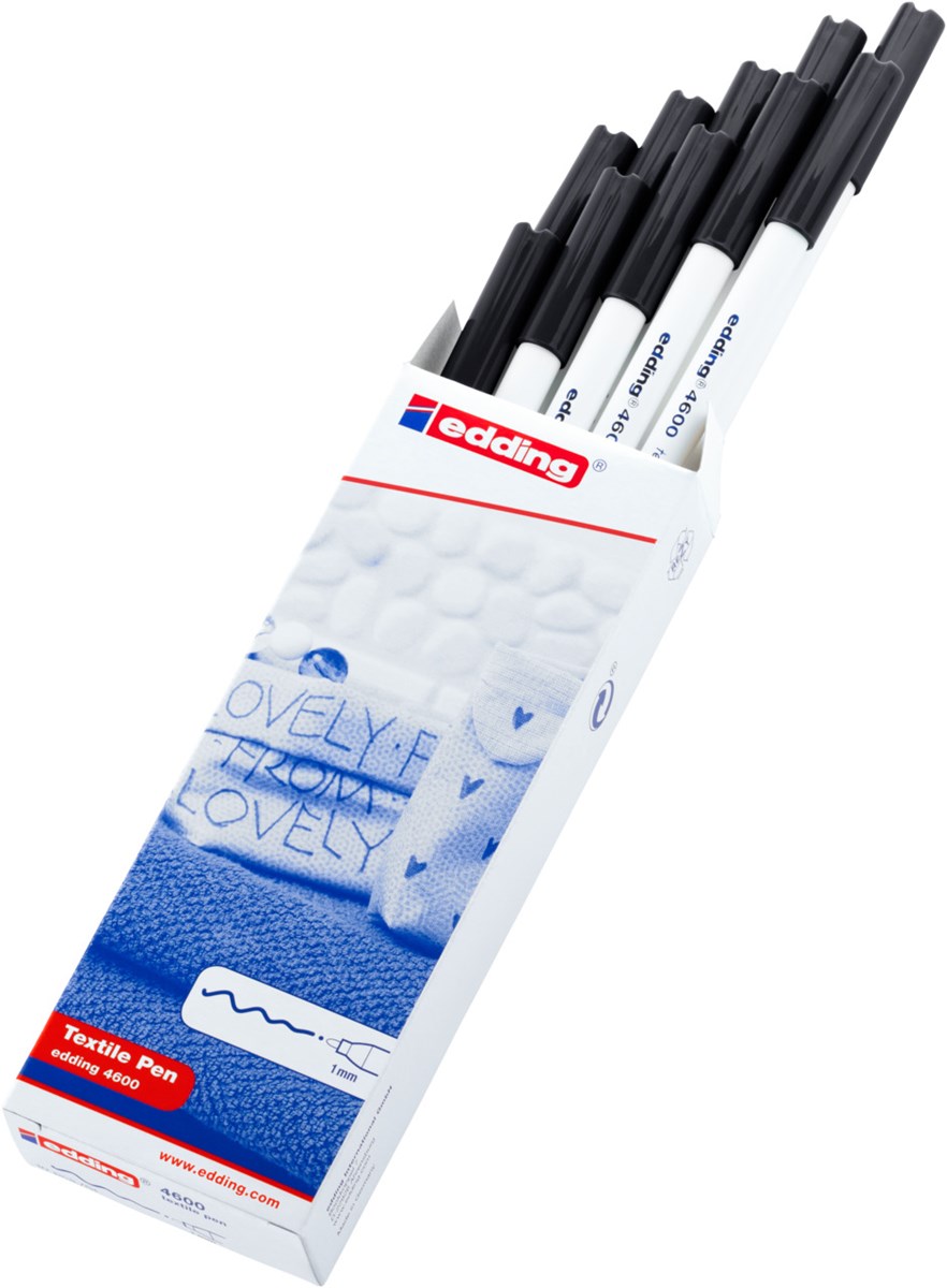 edding 4600 Textilstift schwarz, Rundspitze 1 mm (Art.-Nr.: 4-4600001)