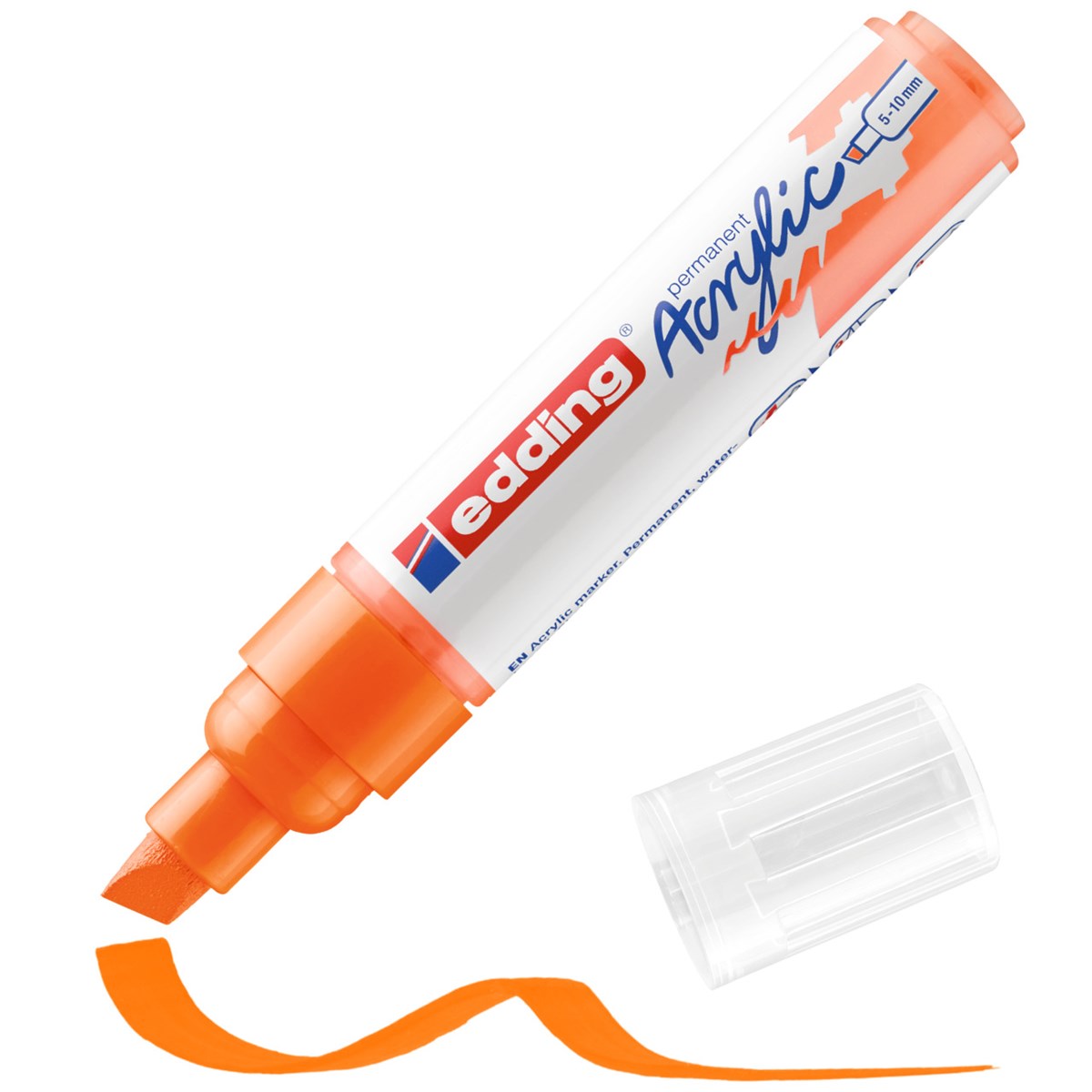 edding 5000 Acrylmarker breit neonorange, Keilspitze 5-10 mm (Art.-Nr.: 4-5000066)