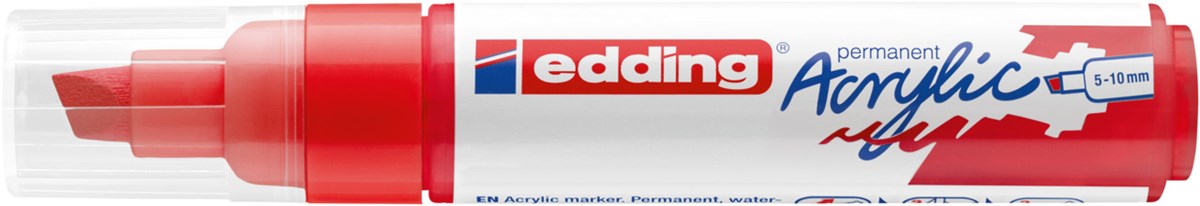edding 5000 Acrylmarker breit verkehrsrot, Keilspitze 5-10 mm (Art.-Nr.: 4-5000902)