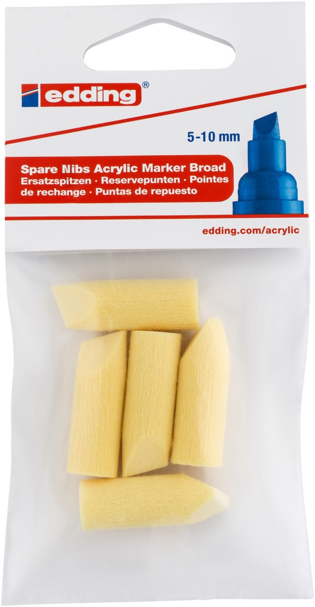 edding 5000N Ersatzspitzen für Acrylmarker, Keilspitze 5-10 mm, 5 Stück (Art.-Nr.: 4-5000N)