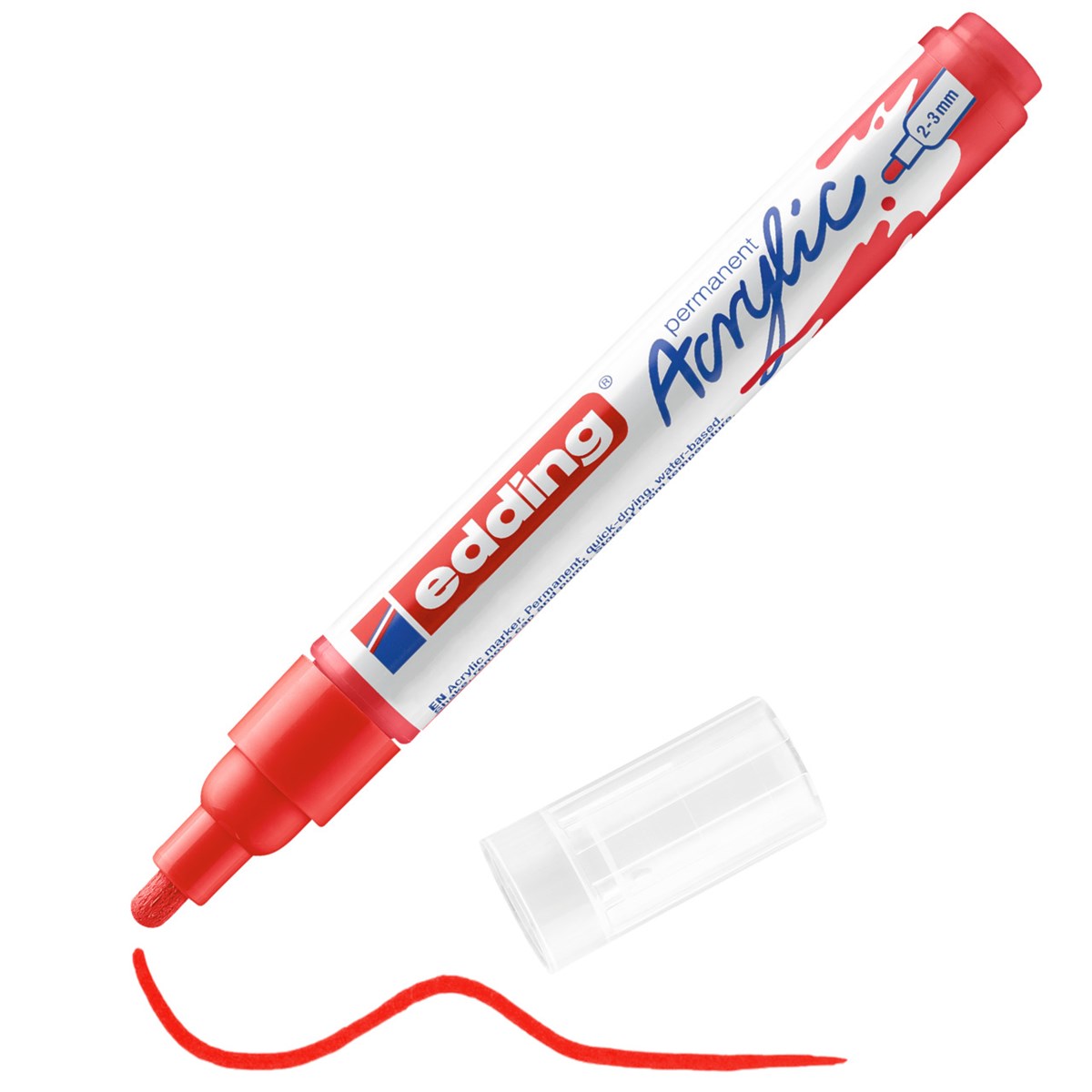 edding 5100 Acrylmarker medium verkehrsrot, Rundspitze 2-3 mm (Art.-Nr.: 4-5100902)