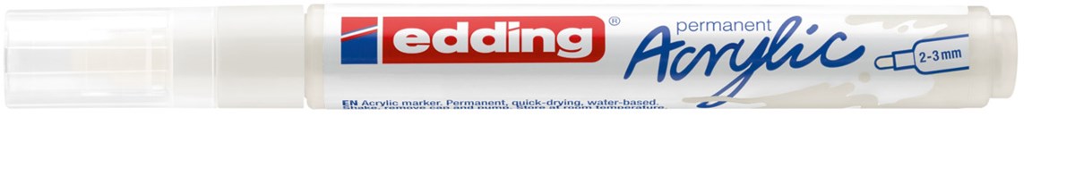 edding 5100 Acrylmarker medium verkehrsweiß, Rundspitze 2-3 mm (Art.-Nr.: 4-5100922)