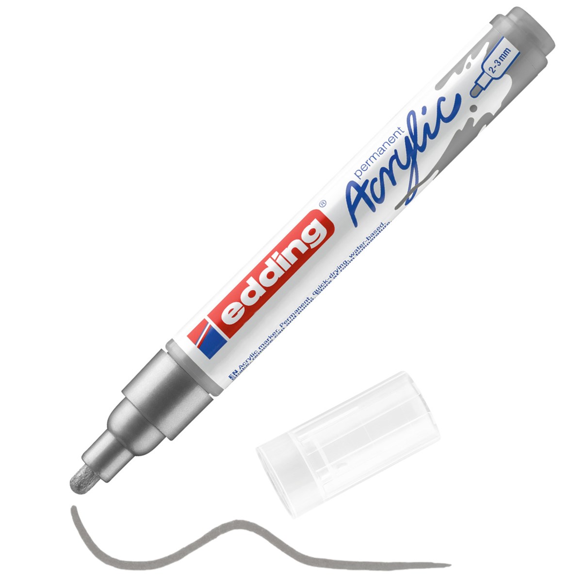 edding 5100 Acrylmarker medium silber, Rundspitze 2-3 mm (Art.-Nr.: 4-5100923)