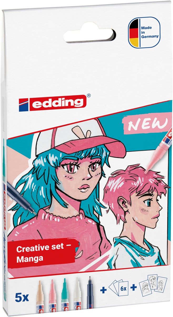 edding 5300 Manga Stifte Kreativset, 5er Set (Art.-Nr.: 4-5300-1800-5-1)