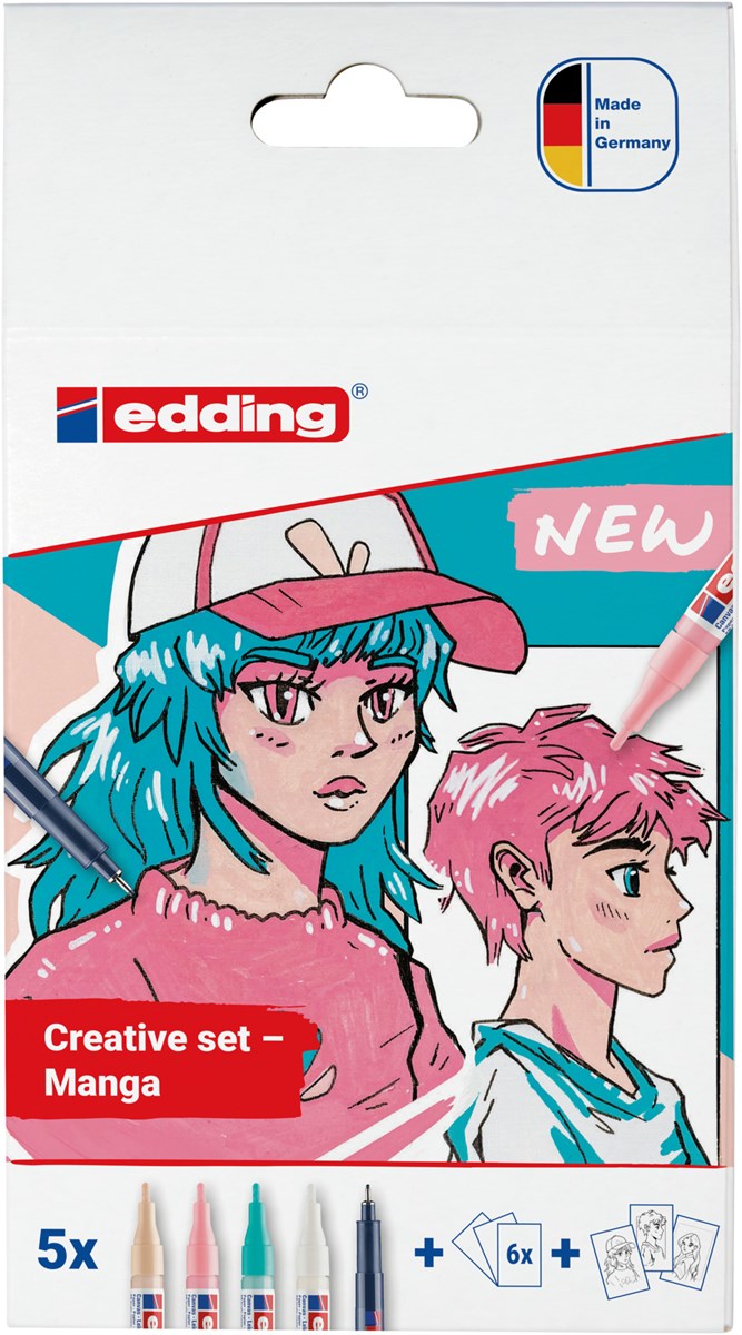 edding 5300 Manga Stifte Kreativset, 5er Set (Art.-Nr.: 4-5300-1800-5-1)