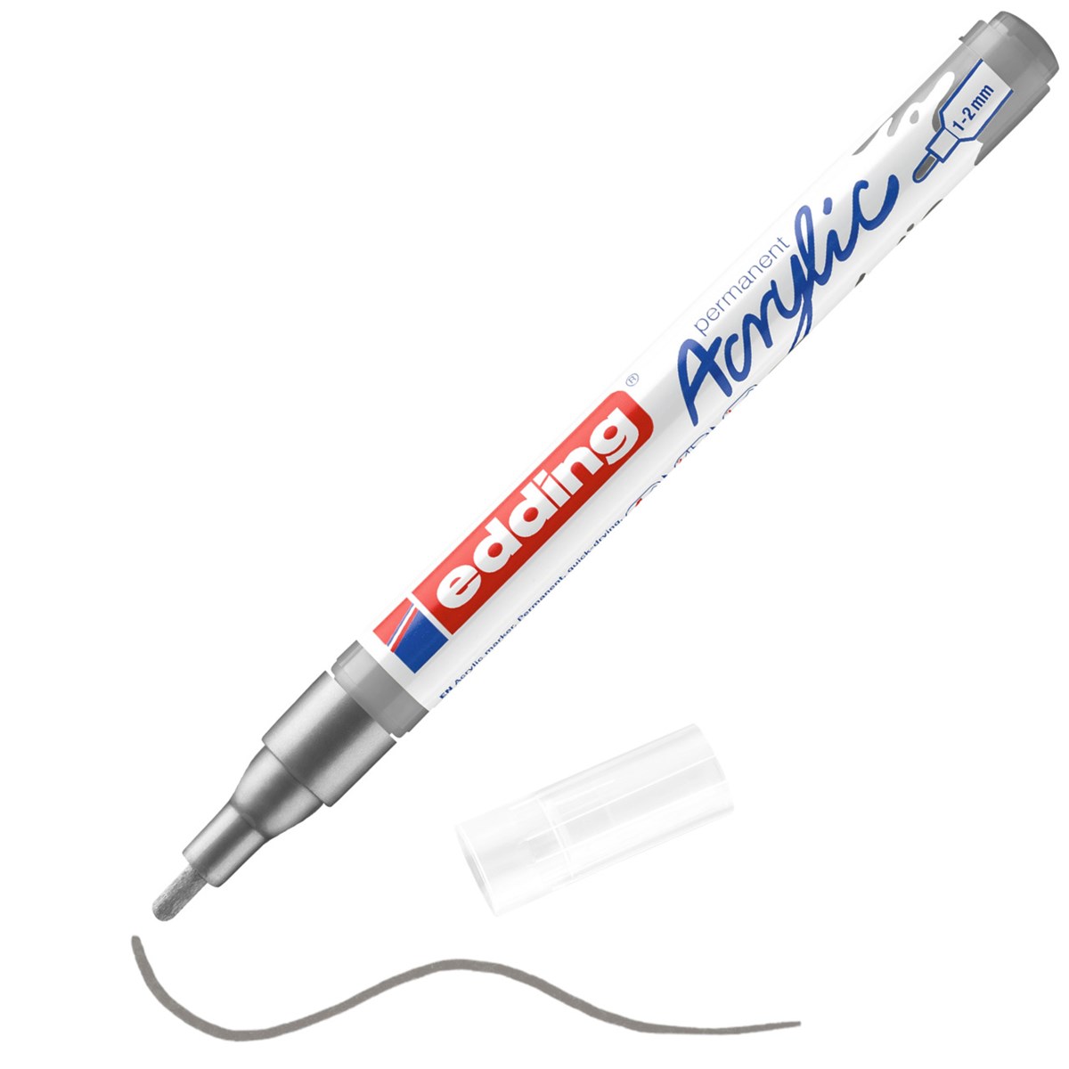 edding 5300 Acrylmarker fein silber, Rundspitze 1-2 mm (Art.-Nr.: 4-5300923)