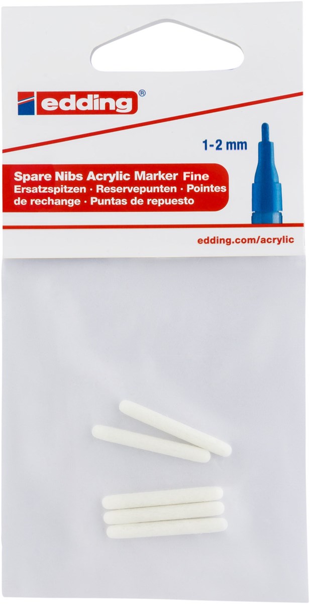 edding 5300N Ersatzspitzen für Acrylmarker, Rundspitze 1-2 mm, 5 Stück (Art.-Nr.: 4-5300N)