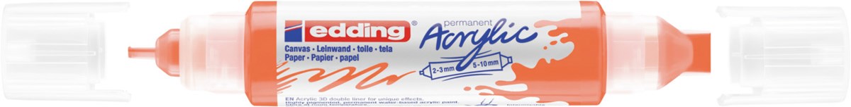 edding 5400 Acryl 3D Double Liner neonorange, Tubenspitze 2-3 mm + 5-10 mm (Art.-Nr.: 4-5400066)