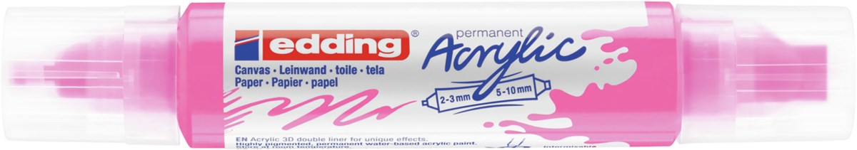 edding 5400 Acryl 3D Double Liner neonpink, Tubenspitze 2-3 mm + 5-10 mm (Art.-Nr.: 4-5400069)