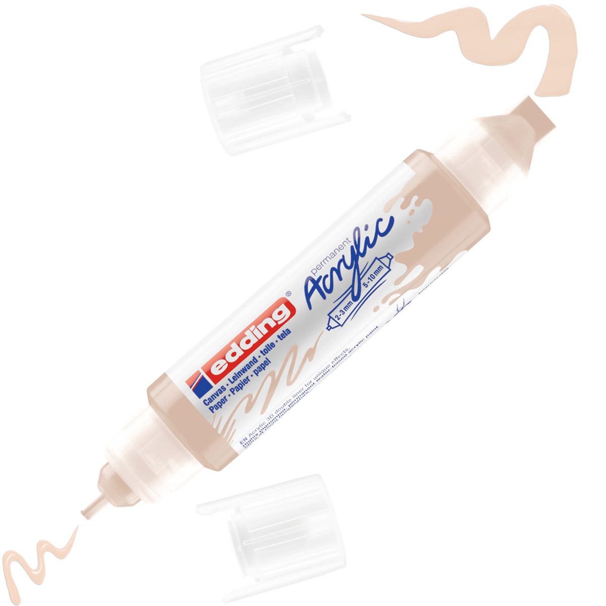 edding 5400 Acryl 3D Double Liner warmbeige, Tubenspitze 2-3 mm + 5-10 mm (Art.-Nr.: 4-5400255)