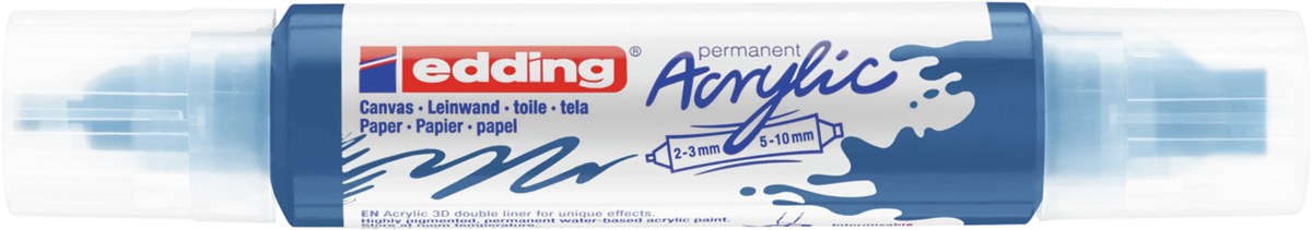 edding 5400 Acryl 3D Double Liner enzianblau, Tubenspitze 2-3 mm + 5-10 mm (Art.-Nr.: 4-5400903)