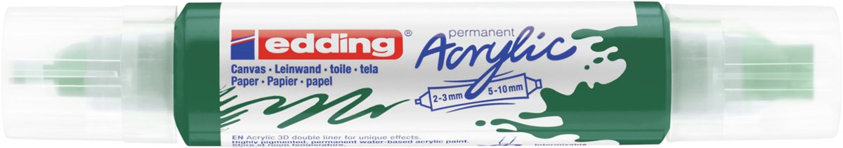 edding 5400 Acryl 3D Double Liner moosgrün, Tubenspitze 2-3 mm + 5-10 mm (Art.-Nr.: 4-5400904)
