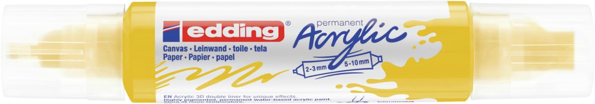 edding 5400 Acryl 3D Double Liner verkehrsgelb, Tubenspitze 2-3 mm + 5-10 mm (Art.-Nr.: 4-5400905)
