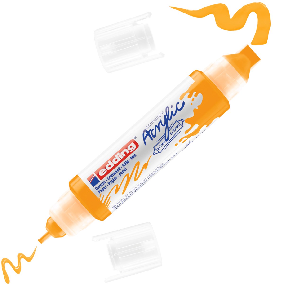 edding 5400 Acryl 3D Double Liner sonnengelb, Tubenspitze 2-3 mm + 5-10 mm (Art.-Nr.: 4-5400906)