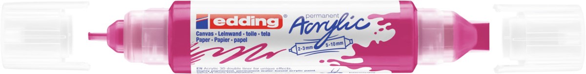 edding 5400 Acryl 3D Double Liner telemagenta, Tubenspitze 2-3 mm + 5-10 mm (Art.-Nr.: 4-5400909)