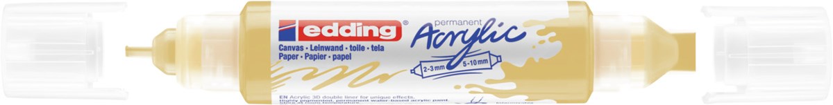 edding 5400 Acryl 3D Double Liner pastellgelb, Tubenspitze 2-3 mm + 5-10 mm (Art.-Nr.: 4-5400915)