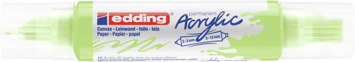 edding 5400 Acryl 3D Double Liner pastellgrün, Tubenspitze 2-3 mm + 5-10 mm (Art.-Nr.: 4-5400917)