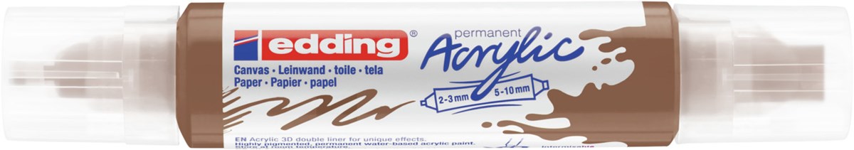 edding 5400 Acryl 3D Double Liner haselnuss, Tubenspitze 2-3 mm + 5-10 mm (Art.-Nr.: 4-5400919)