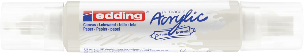 edding 5400 Acryl 3D Double Liner verkehrsweiß, Tubenspitze 2-3 mm + 5-10 mm (Art.-Nr.: 4-5400922)