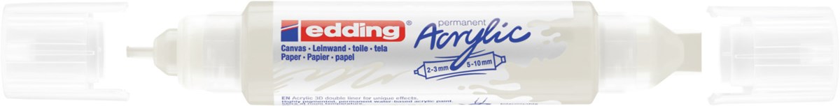 edding 5400 Acryl 3D Double Liner verkehrsweiß, Tubenspitze 2-3 mm + 5-10 mm (Art.-Nr.: 4-5400922)