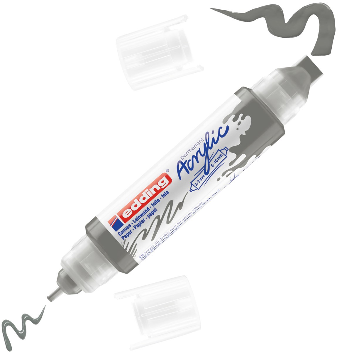 edding 5400 Acryl 3D Double Liner anthrazit, Tubenspitze 2-3 mm + 5-10 mm (Art.-Nr.: 4-5400926)