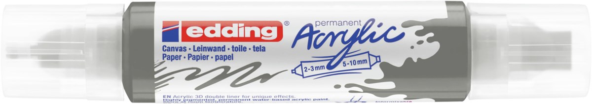 edding 5400 Acryl 3D Double Liner anthrazit, Tubenspitze 2-3 mm + 5-10 mm (Art.-Nr.: 4-5400926)