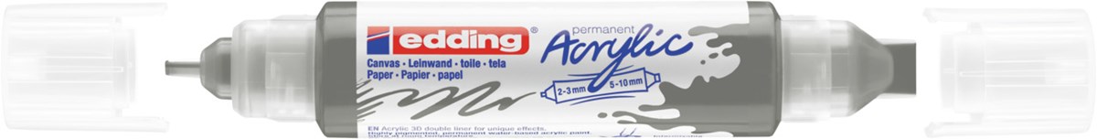 edding 5400 Acryl 3D Double Liner anthrazit, Tubenspitze 2-3 mm + 5-10 mm (Art.-Nr.: 4-5400926)