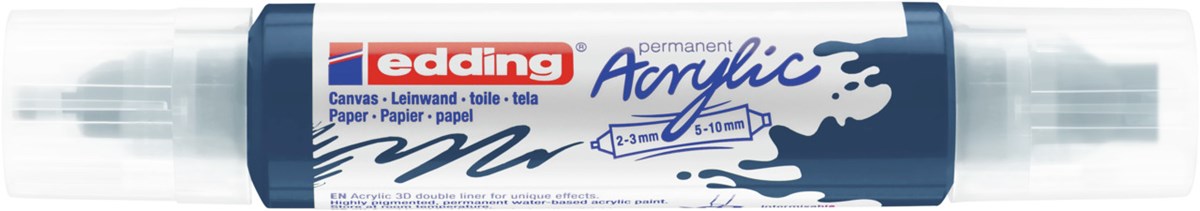 edding 5400 Acryl 3D Double Liner elegant nachtblau, Tubenspitze 2-3 mm + 5-10 mm (Art.-Nr.: 4-5400933)