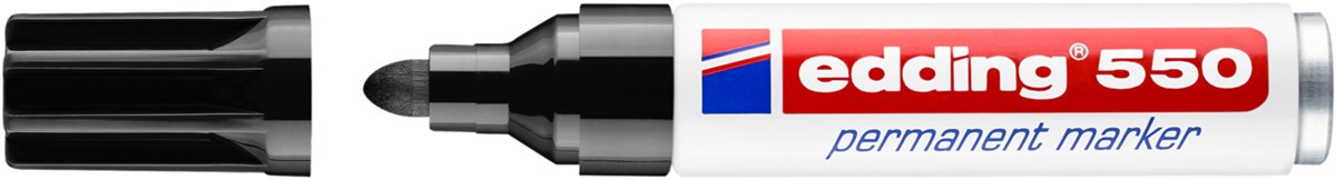 edding 550 Permanentmarker schwarz, Rundspitze 3-4 mm (Art.-Nr.: 4-550001)