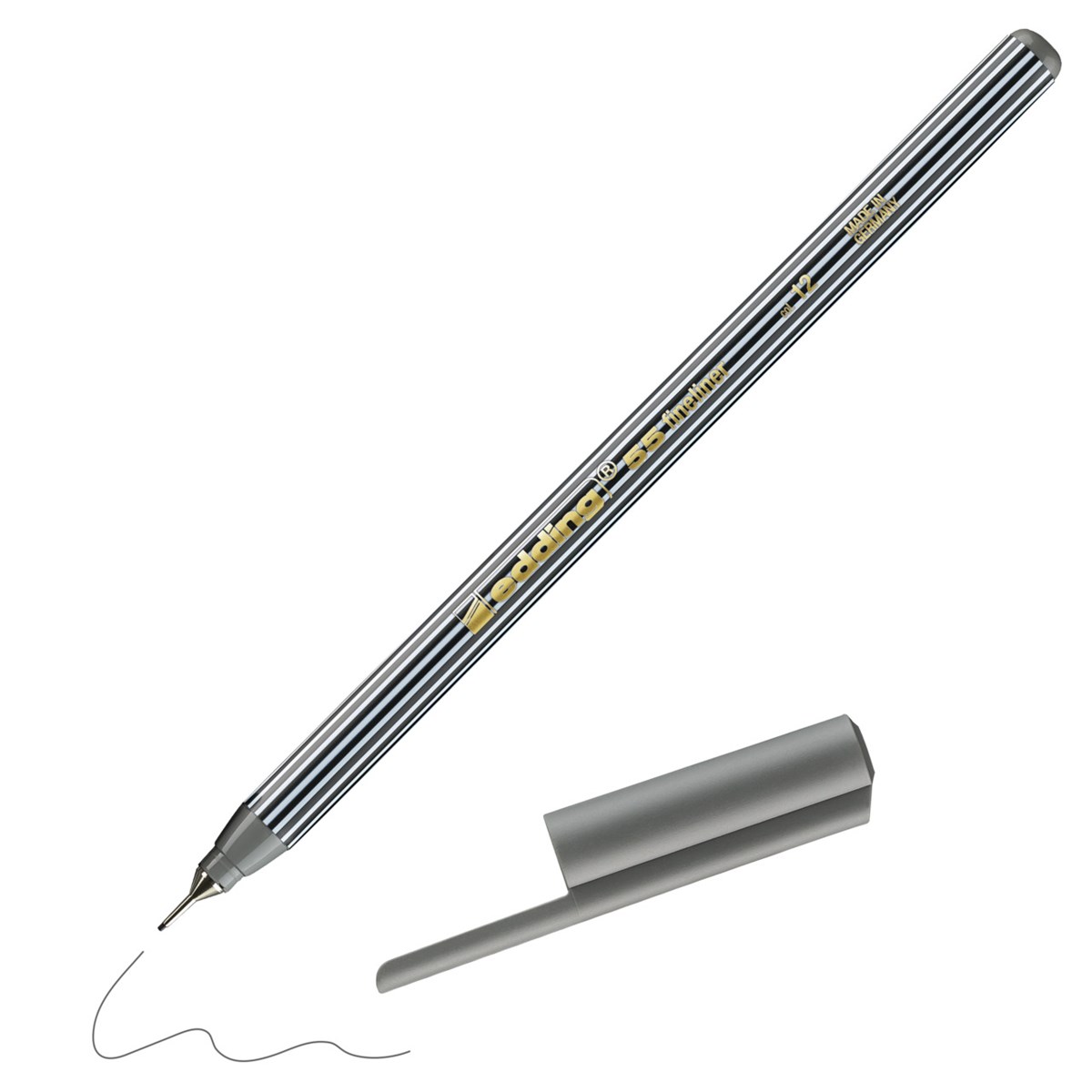 edding 55 Fineliner grau, Kunststoffspitze 0,3 mm (Art.-Nr.: 4-55012)