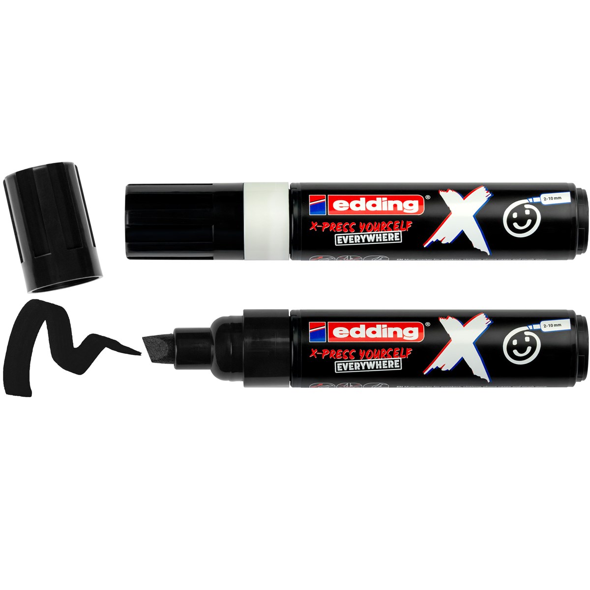 edding 6900 X Multi Marker, Black & White Color Set, 2 Acrylstifte, Keilspitze 2-10 mm (Art.-Nr.: 4-6900-2-1)