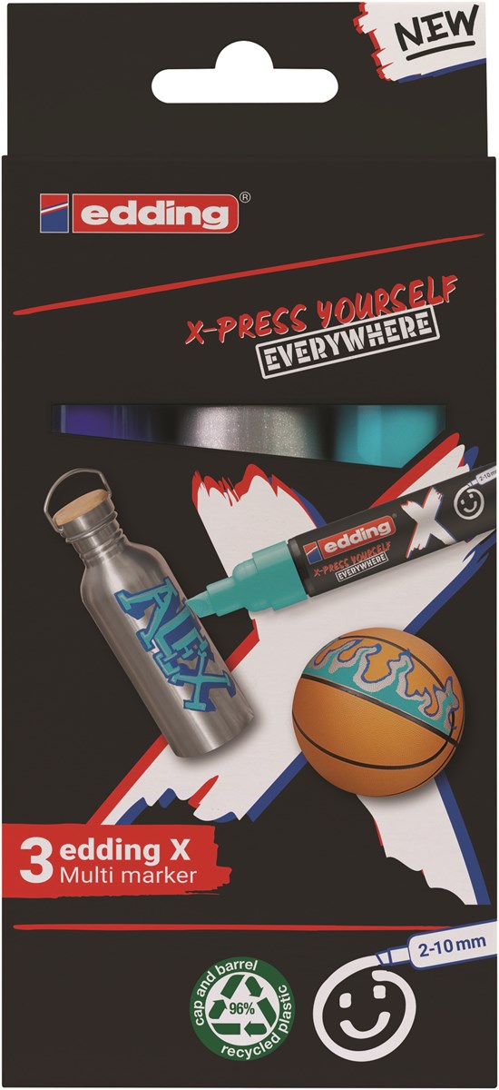 edding 6900 X Multi Marker, Ocean Color Set, 3 Acrylstifte, Keilspitze 2-10 mm (Art.-Nr.: 4-6900-3-1)