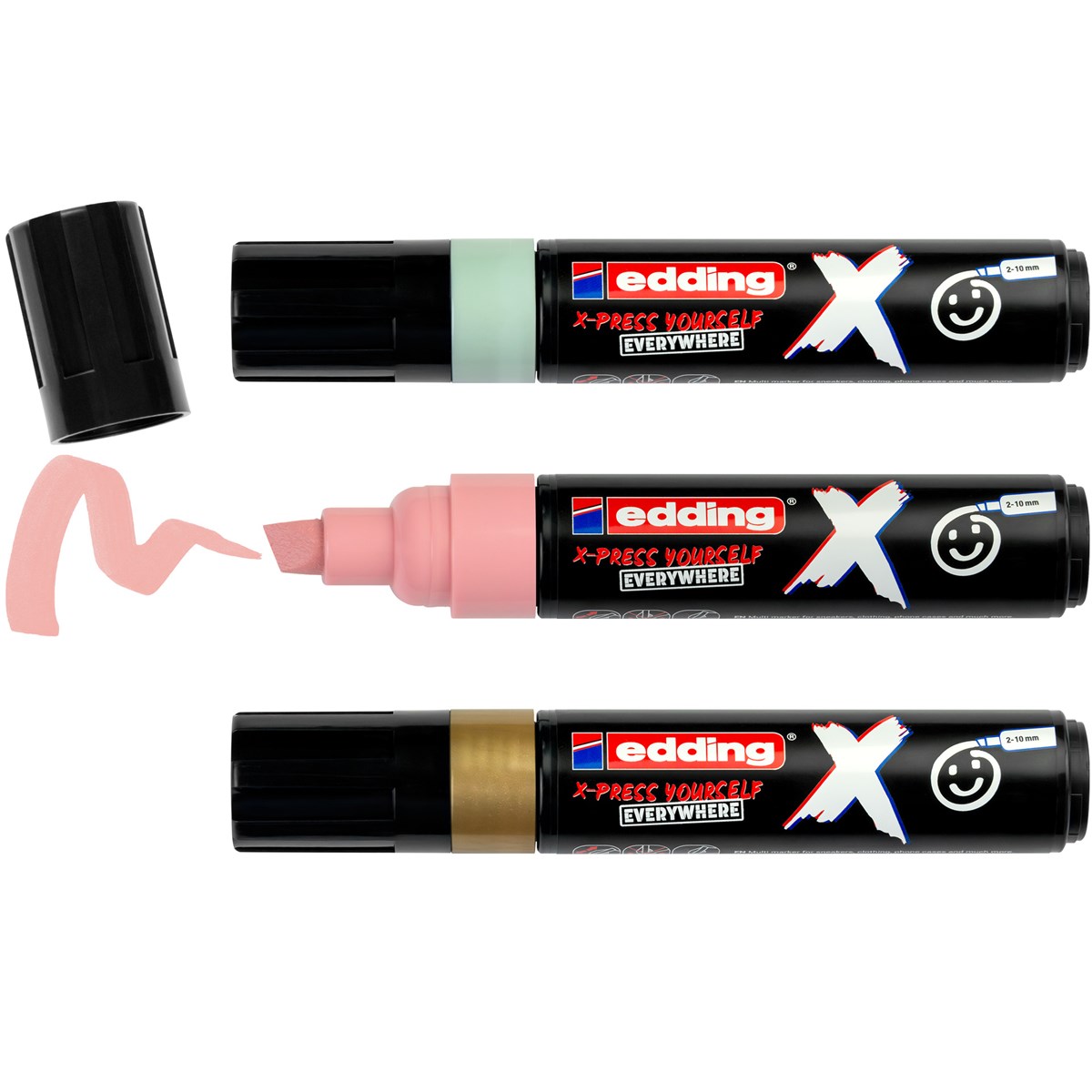 edding 6900 X Multi Marker, Pastel Color Set, 3 Acrylstifte, Keilspitze 2-10 mm (Art.-Nr.: 4-6900-3-2)